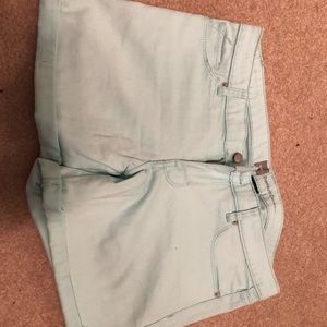 Light blue cuffed jean shorts